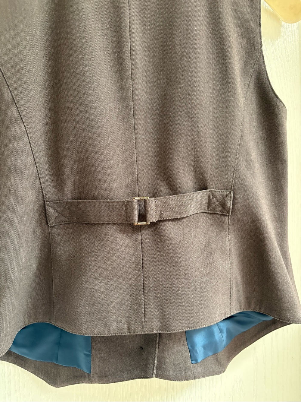 American Atelier Taupe Brown Sleeveless Button Vest - Picture 7 of 8
